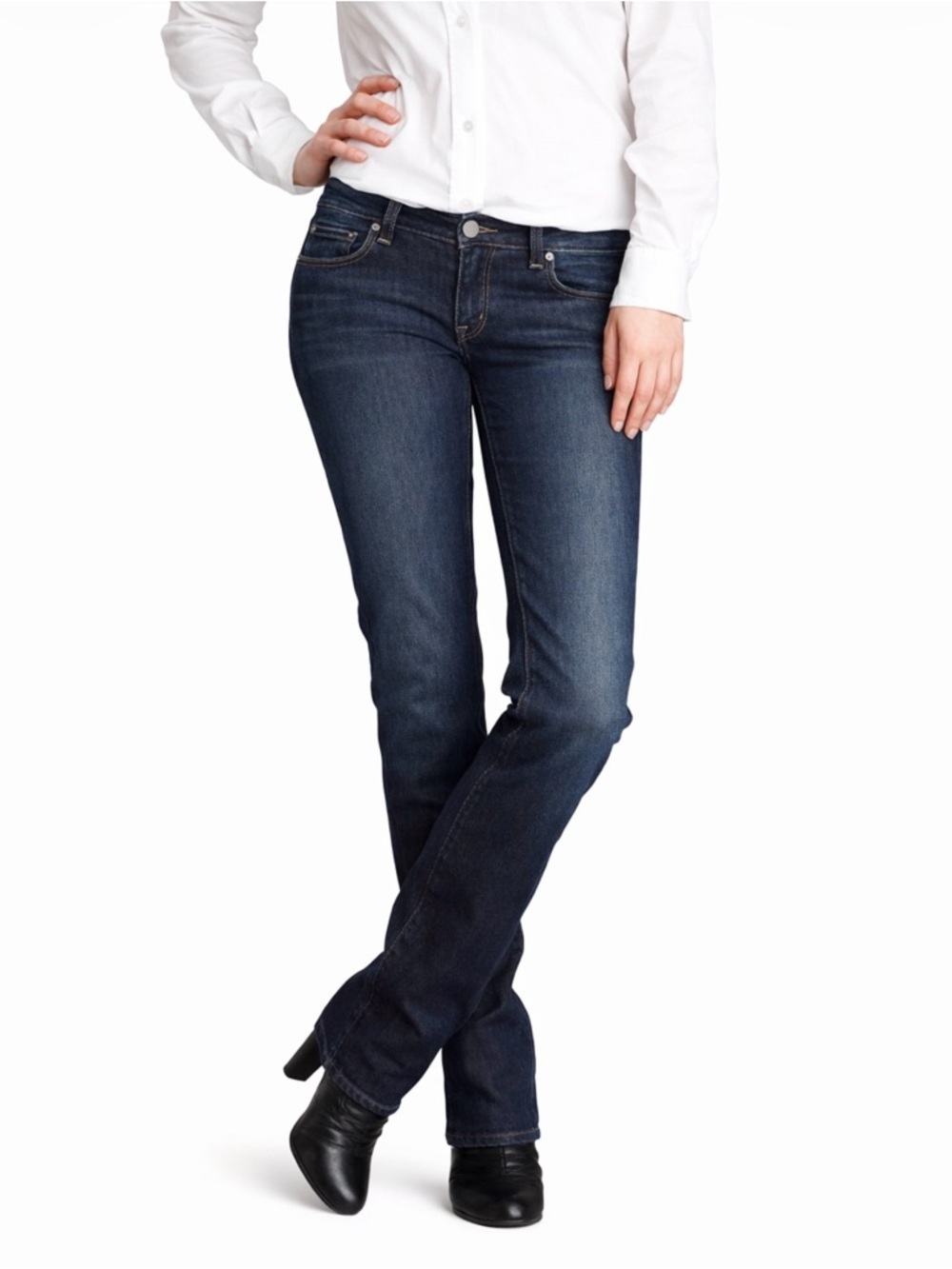 Paige Melrose Dark Blue Straight Leg Jeans Women’s 28 Long Inseam